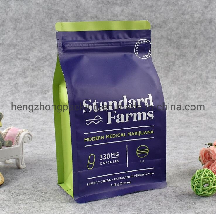 Biodegradable Plastic Food Grade Zipper Seal Free Aluminum Foil Nut Snack Zip Lock Flat Bottom Gusset Compostable Coffee Paper Packaging Bag