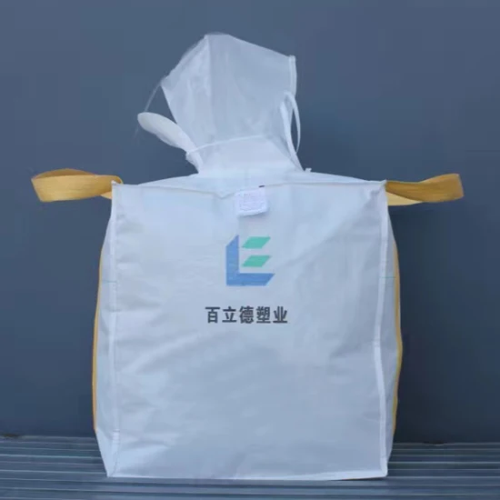 China Lieferant Bulk Bag FIBC Leitbleche 1ton Jumbo Bag Leitfähiger Super Sack mit flachem Boden 4 Panels 1,5ton Big Bag